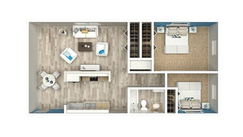 a 1 bedroom floor plan | the social at stadium walk apartment homes for rent in ft coll